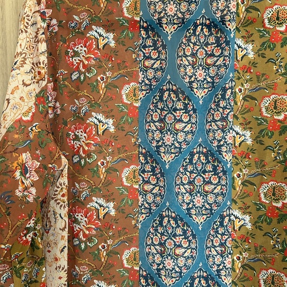 Joan Vass New York Blouse Long Sleeves Floral Patchwork Oversize Boho Large - Picture 7 of 9